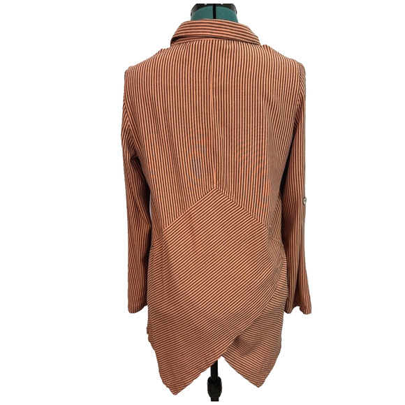 Women’s Soft Surroundings Sasha Tunic Top Button Up Coral‎ Navy Size Small - Picture 4 of 9